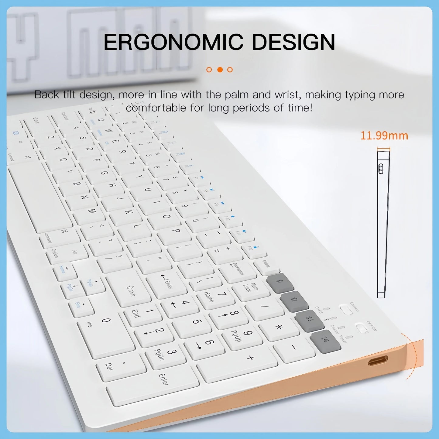 Dual-Mode Bluetooth 5.0 Keyboard 2.4G Wireless Keyboard 3-BT Rechargeable Gaming Keyboard For Laptop Tablet Android iOS Windows