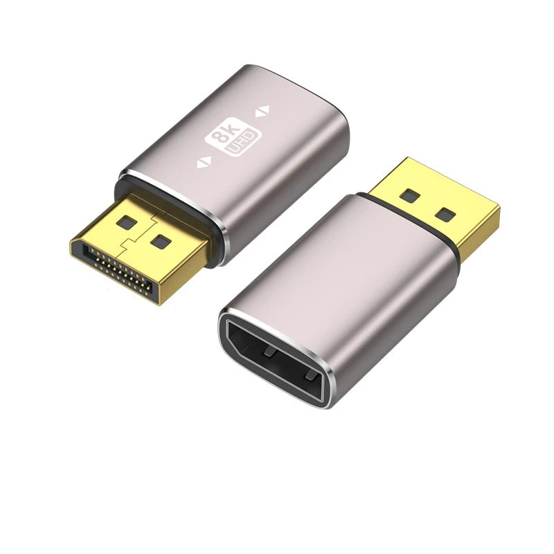 90 Degree DisplayPort1.4 Adapter Support 8K@60Hz 4K@144Hz HDR Video Alloy Shell DP Cable Extender for Desktop Computer Monitor