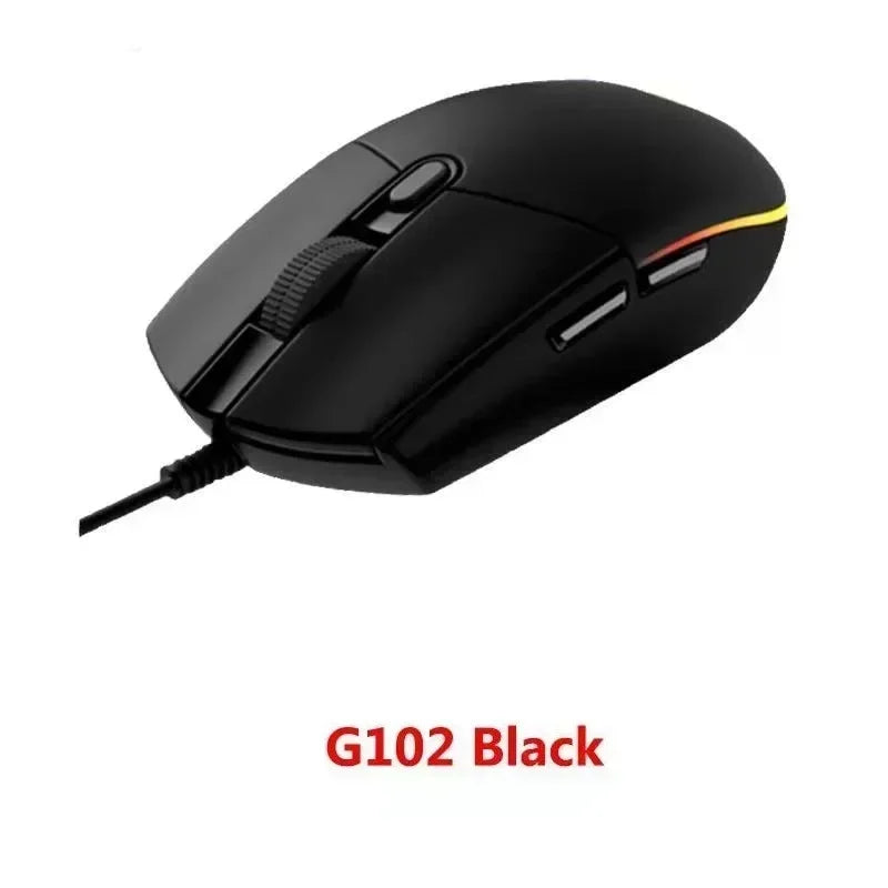 Logitech G102 Mouse Ergonomic Mouse Optical 8000DPI 16.8M Color LED Customizing 6 Buttons Wired Pc Gaming Accessories roccat