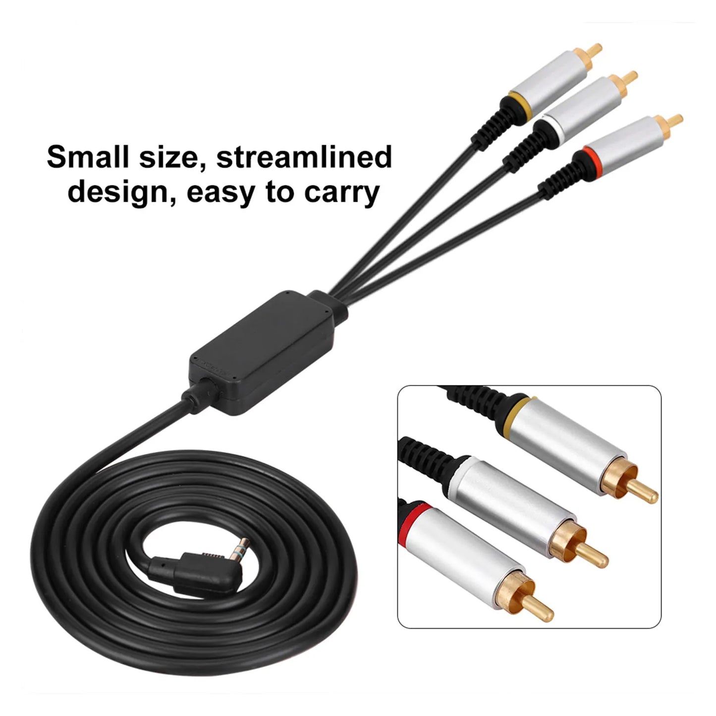 1.5M Component ABS TV Lead Cord AV Cable Audio Video Cord for Sony PSP2000 3000 Game AV Wire Console Components