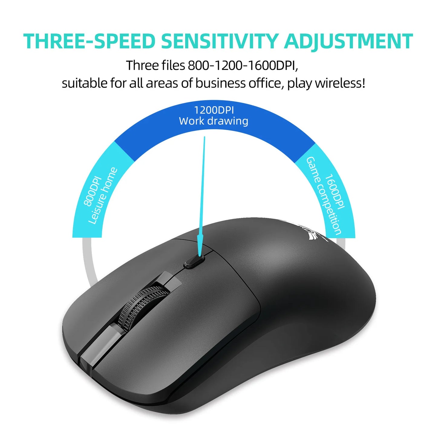 Wireless 2.4G Mouse Light Weight Design DPI Adjustable Plug And Play Low Noise Button Simple Style Mause Office Use Or Gaming