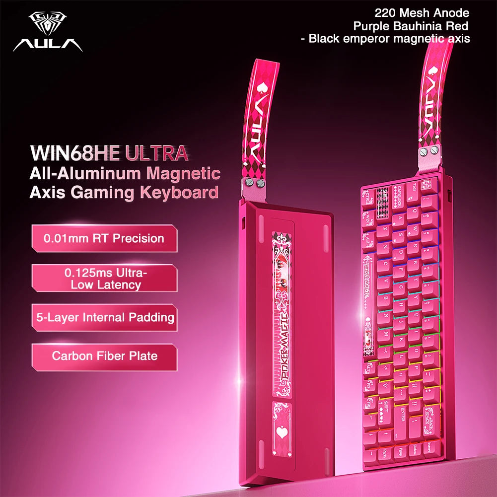 AULA WIN68HE Ultra Gaming Keyboard Full CNC Aluminum Case Rapid Trigger 8K Return Esports High-end Custom Version