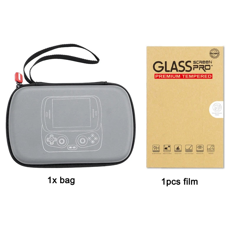 Portable Carrying Case For Anbernic RG Slide Tempered Glass Screen Protector Hand Bag Protective Shell Storage Bag For RG Slide