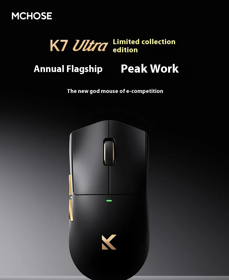 New MCHOSE K7 Ultra Wireless Mouse Tri-Mode 2.4G Dual-8K PAW3950 42000DPI 750IPS 59g Lightweight E-Sports Gamer PC Gaming Mouse