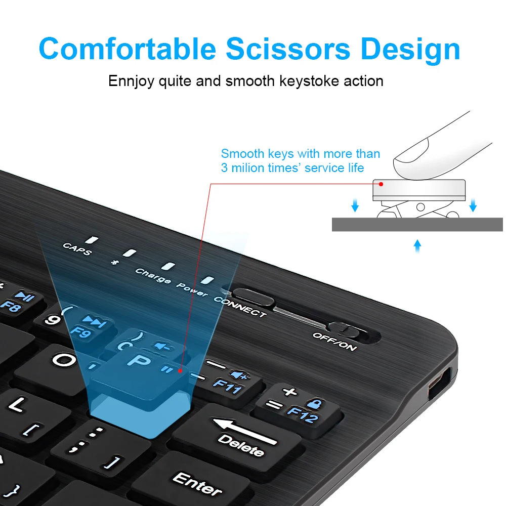 Dual-Mode Bluetooth 5.0 Keyboard 2.4G Wireless Keyboard 3-BT Rechargeable Gaming Keyboard For Laptop Tablet Android iOS Windows