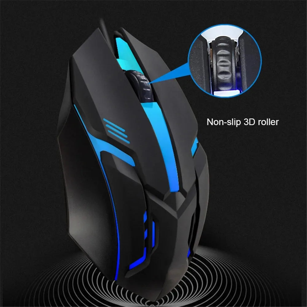 Wired Keyboard And Mouse Set USB Luminous Mechanical Keyboard Mice Set 104key Gaming Keyboard For PC Laptop Computer Game Office
