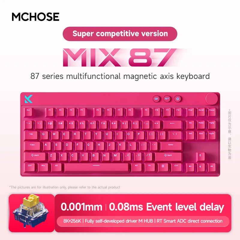 Mchose Mix87 Magnetic Swtich Keyboard Wired Gaming Keyboard 8K+256K Esport 0.08ms Low Latency E-Sports Custom Gamer Accessories