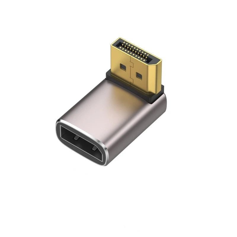 90 Degree DisplayPort1.4 Adapter Support 8K@60Hz 4K@144Hz HDR Video Alloy Shell DP Cable Extender for Desktop Computer Monitor