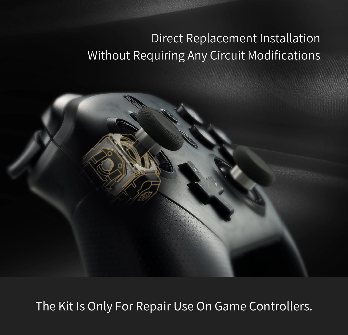 GuliKit TMR Electromagnetic Joystick with Stick Cap for PS4 PS5/PS5 Edge Gamepad for Switch Pro Xbox Series Controller Repair