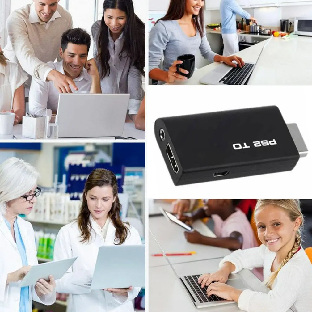 PS2 to HDMI-compatiblel Converter Sturdy Stable PS2 To HDMI-compatible Adapter With Audio And Video Adapter Dropshipping