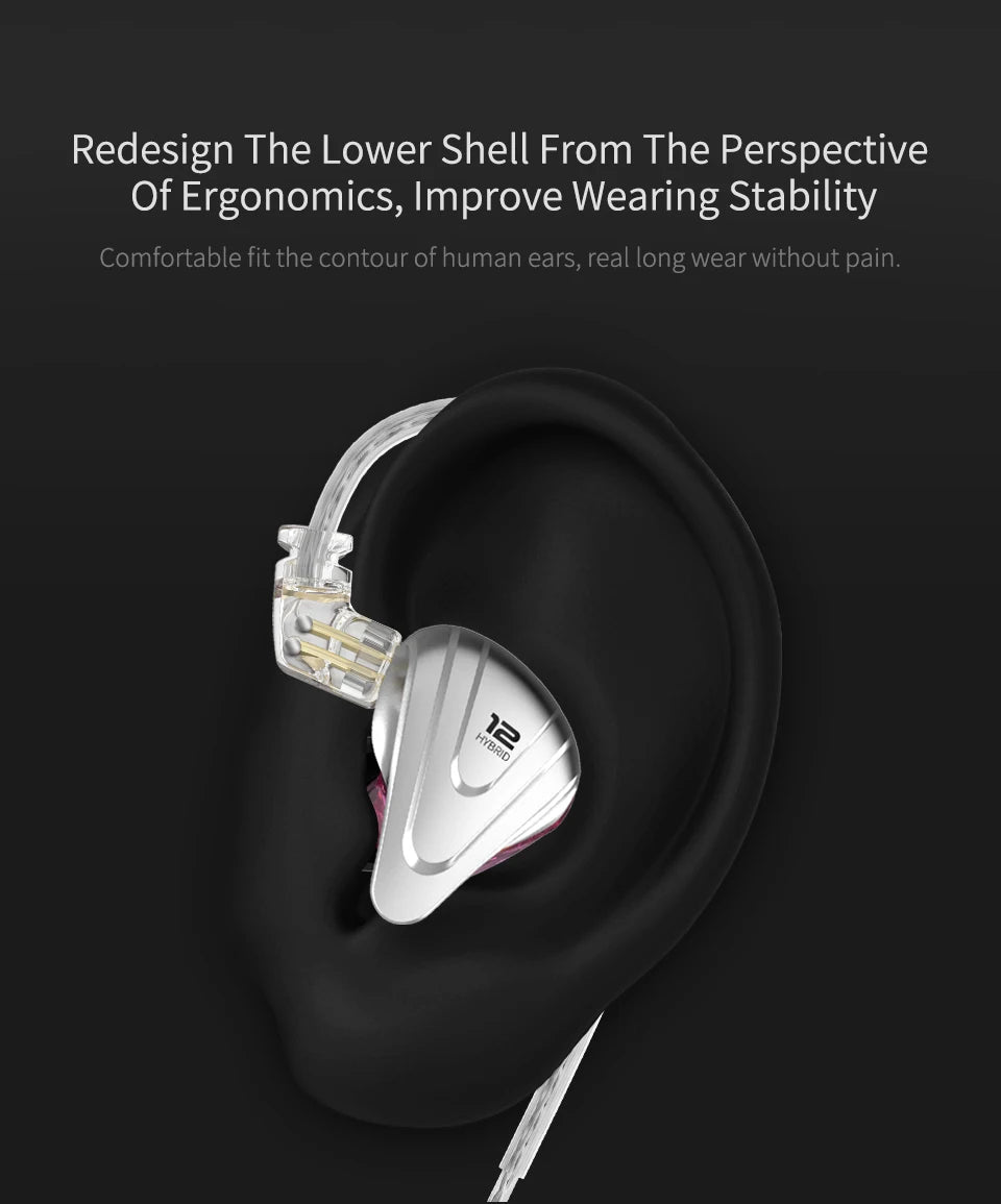 KZ ZSX Terminator Metal Headphones 5BA + 1DD Hybrid 12-driver HIFI Bass headphones In-ear monitoring and cancellation