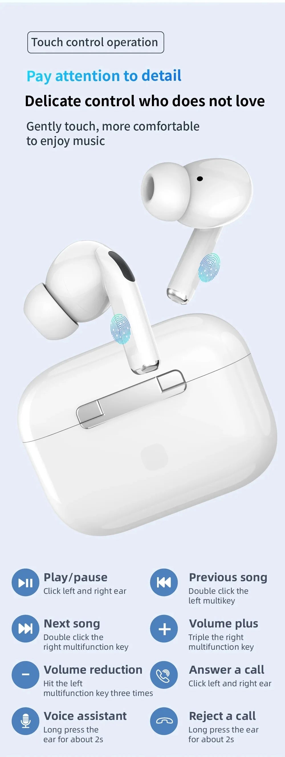 Original AIR ANC Bluetooth Earphones TWS Noise Reduction Wireless Earbuds Long battery life Pod Spatial Audio PRO With Mic