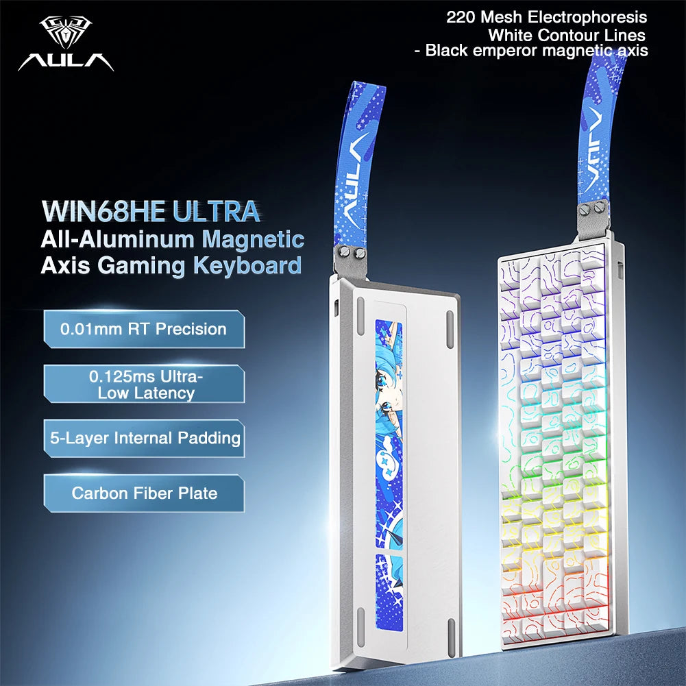 AULA WIN68HE Ultra Gaming Keyboard Full CNC Aluminum Case Rapid Trigger 8K Return Esports High-end Custom Version
