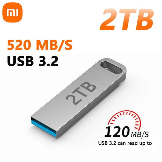 Xiaomi 2TB USB Flash Drive 3.2 High Speed Metal U Disk TypeC Memory Stick Waterproof SSD Storage PC Phone Data Transfer Portable