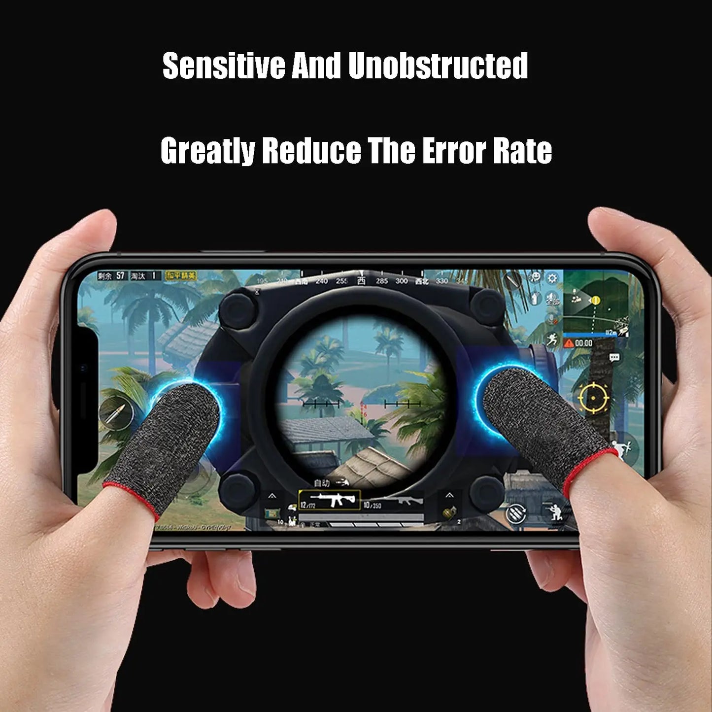 Mobile Game Controller Finger Sleeve Sets,Anti-Sweat Breathable Touchscreen Finger Sleeve for PUBG/Mobile Legends/Knives Out*10
