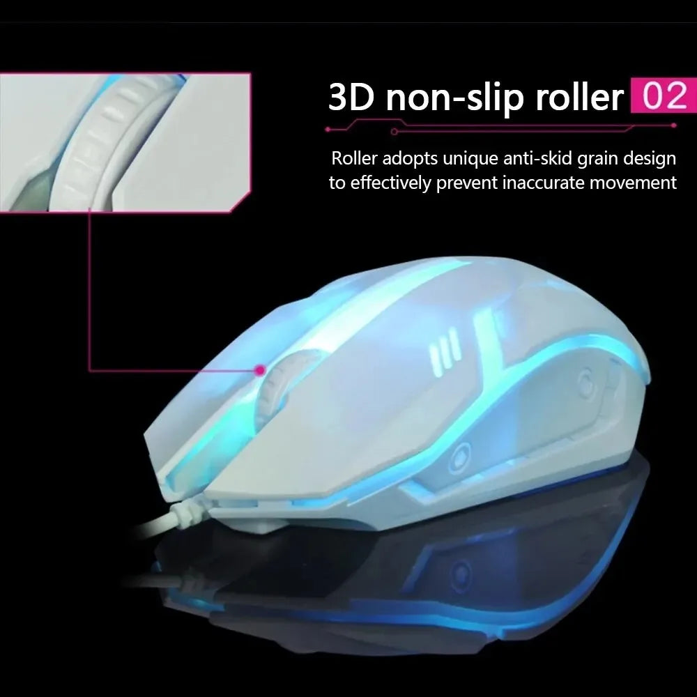 Wired Keyboard And Mouse Set USB Luminous Mechanical Keyboard Mice Set 104key Gaming Keyboard For PC Laptop Computer Game Office