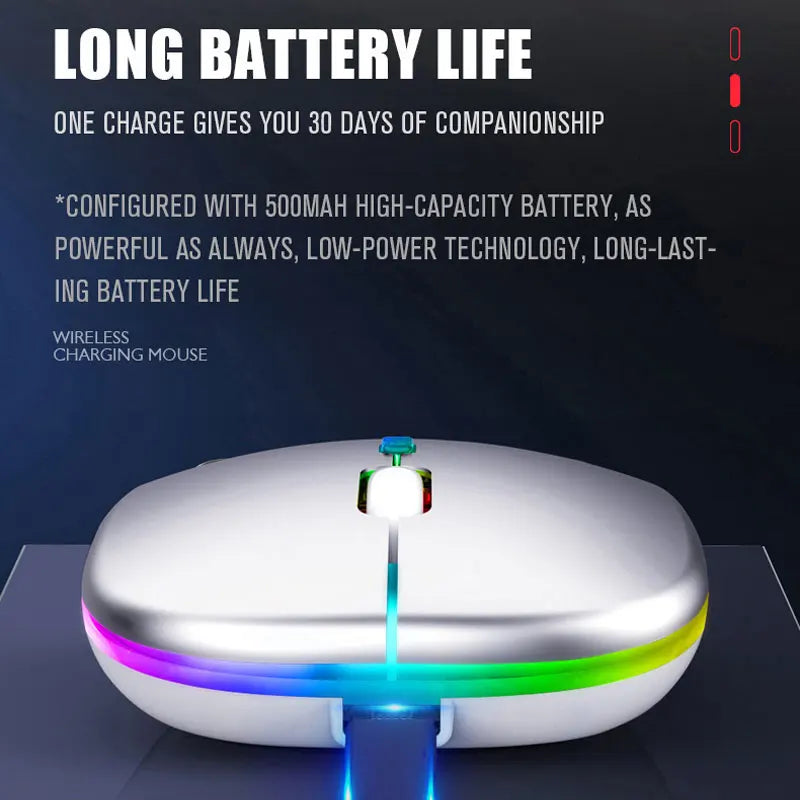 Bluetooth 5.0 Wireless With USB Rechargeable RGB Mouse BT5.2 For Laptop Computer PC Macbook Gaming Mouse 2.4GHz 1600DPI
