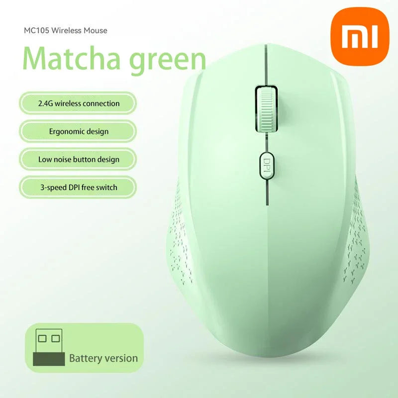 Xiaomi Wireless Mute Mouse Bluetooth 1600 Dpi 2.4Ghz Ergonomics Dual Model Type-C Rechargeable Mini Mouses For Pc Android Ios