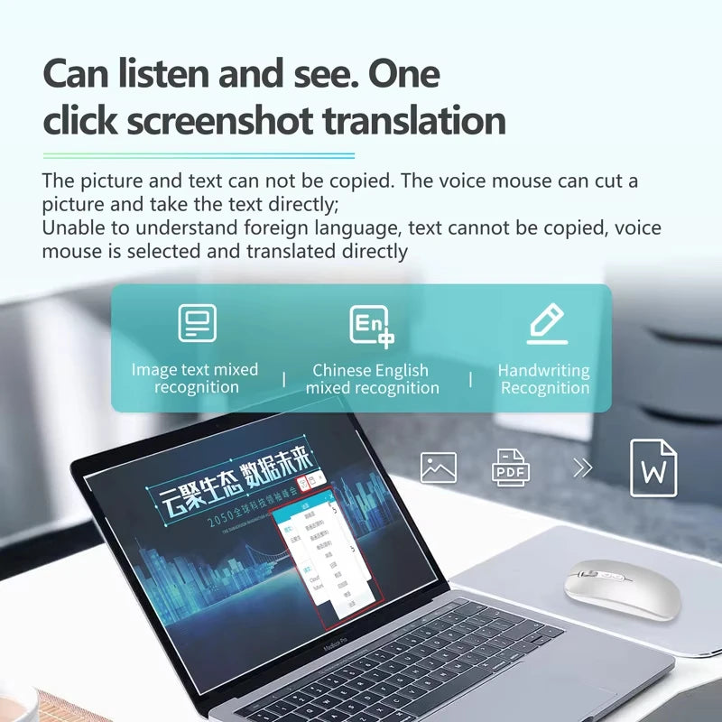 Xiaomi Wireless Mouse AI Intelligent Voice Mouse 2.4G Dual-mode With Voice-activated Typing Silent Rechargeable Bluetooth Mouse