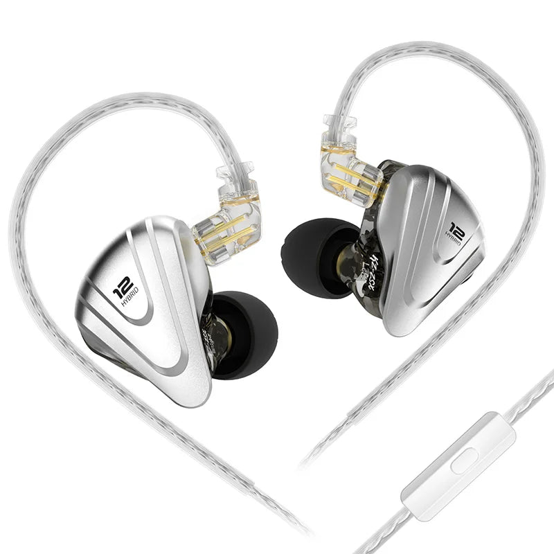 KZ ZSX Terminator Metal Headphones 5BA + 1DD Hybrid 12-driver HIFI Bass headphones In-ear monitoring and cancellation