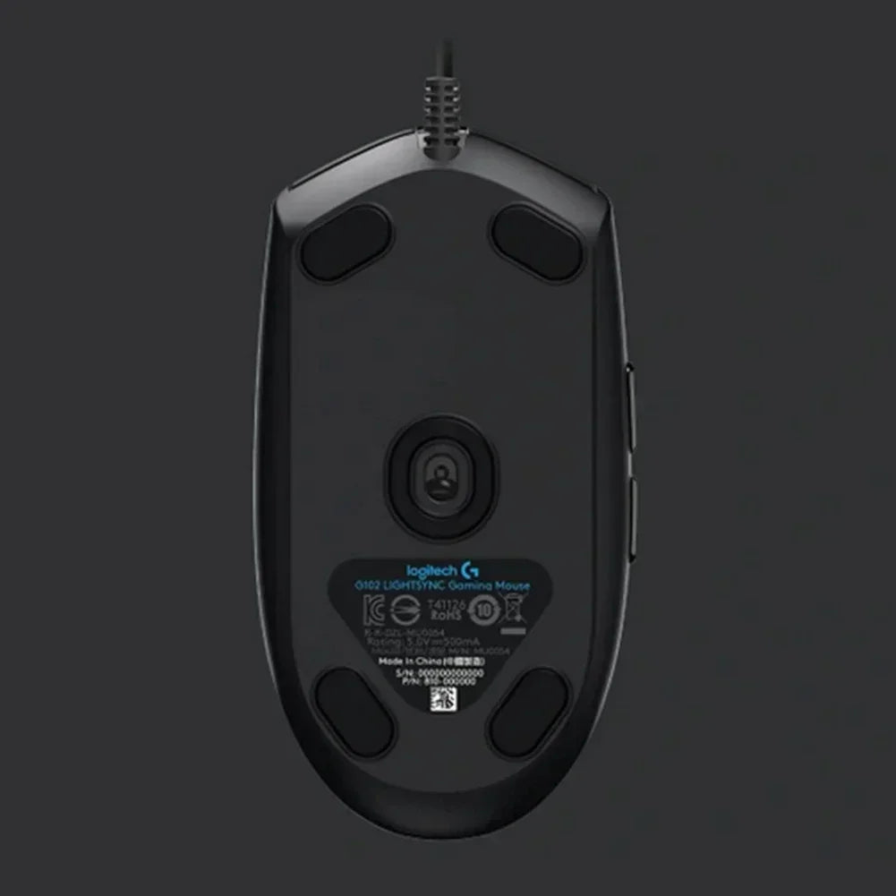 Logitech G102 Mouse Ergonomic Mouse Optical 8000DPI 16.8M Color LED Customizing 6 Buttons Wired Pc Gaming Accessories roccat