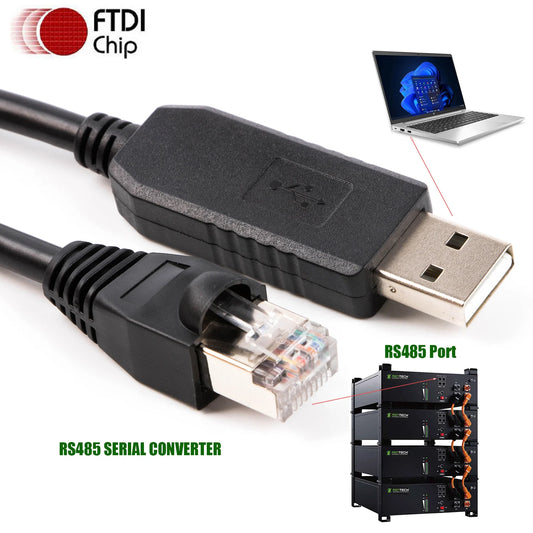 FTDI USB to RJ45 8p8c Serial Adapter Converter Cable for Rentech BTESF Solar Inverter Batteries Cable