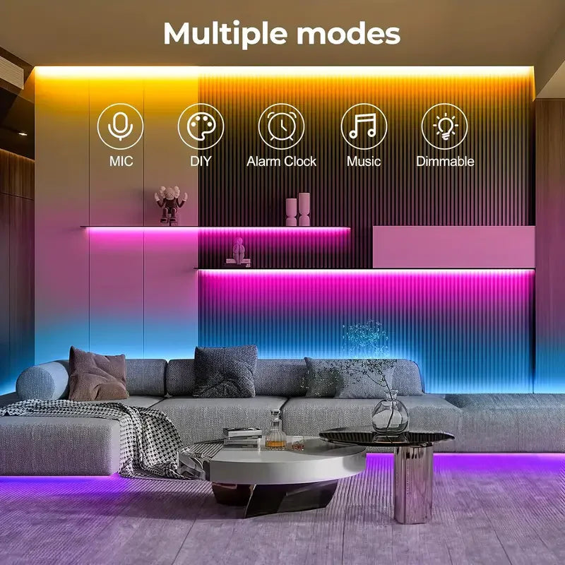Smart RGB Neon LED Strip 1/2/3/5m Waterproof USB Neon Strip Tuya APP Remote Flexible Ribbon for DIY Neon Deocoration Lighting